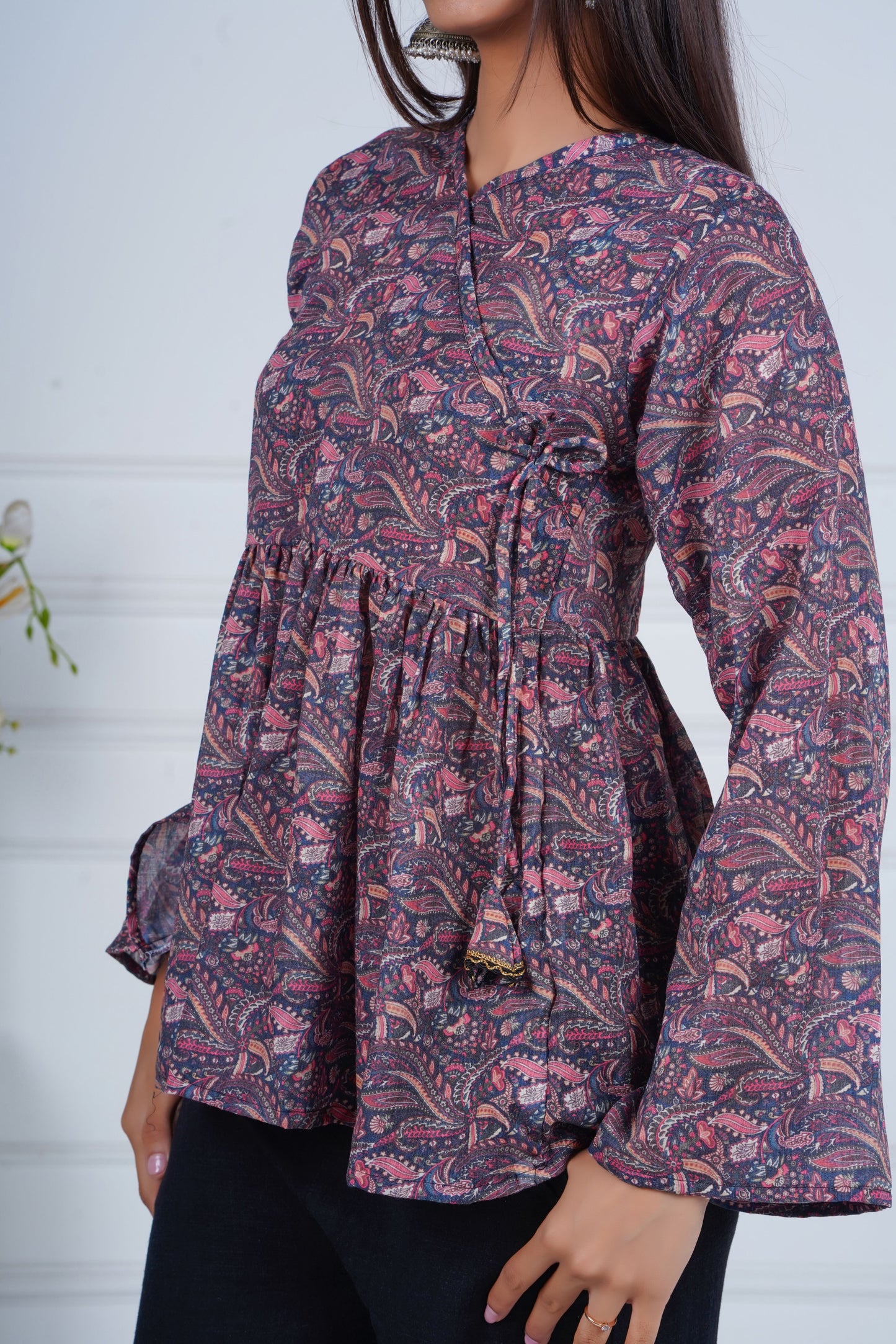 Wine Plum Paisley Kurti