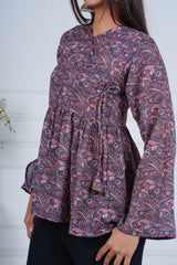 Wine Plum Paisley Kurti