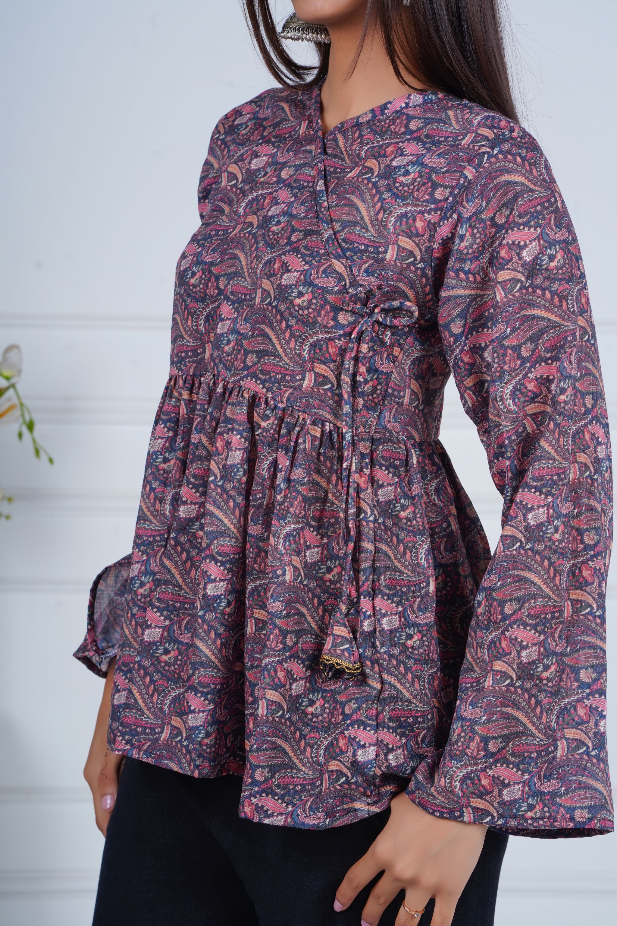 Wine Plum Paisley Kurti