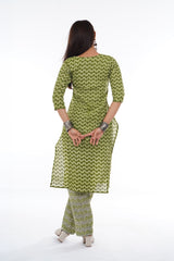 Olive Breeze Printed Kurta Set