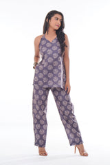 Grey Printed Strap Coord Set