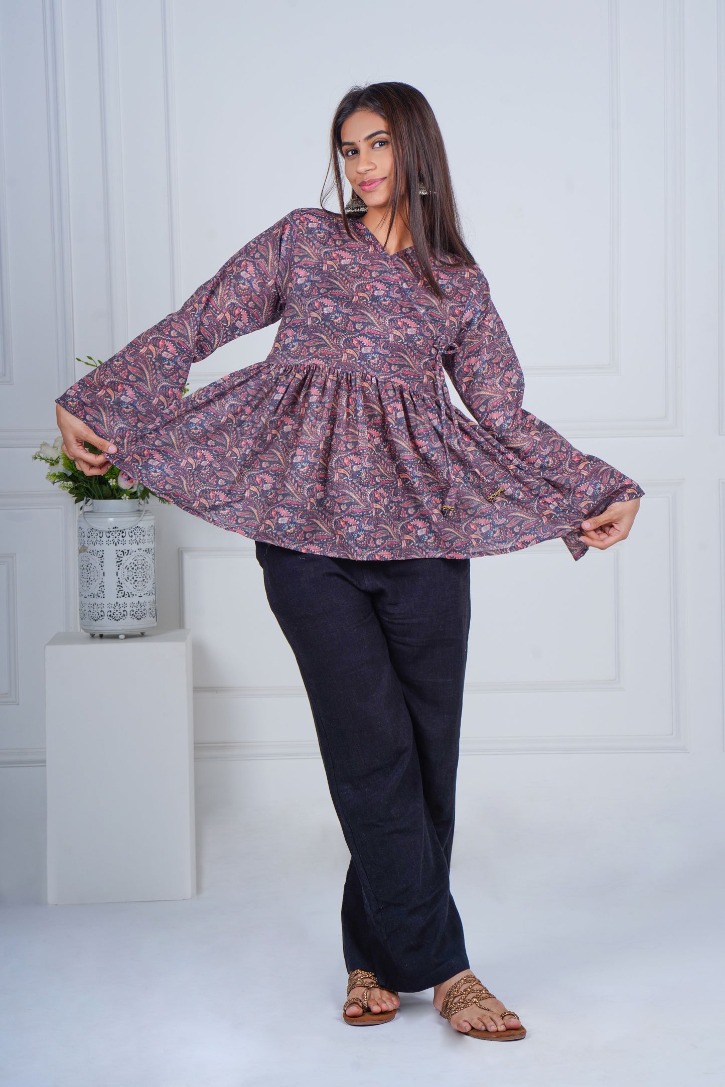 Wine Plum Paisley Kurti