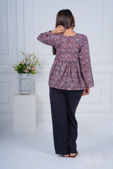 Wine Plum Paisley Kurti