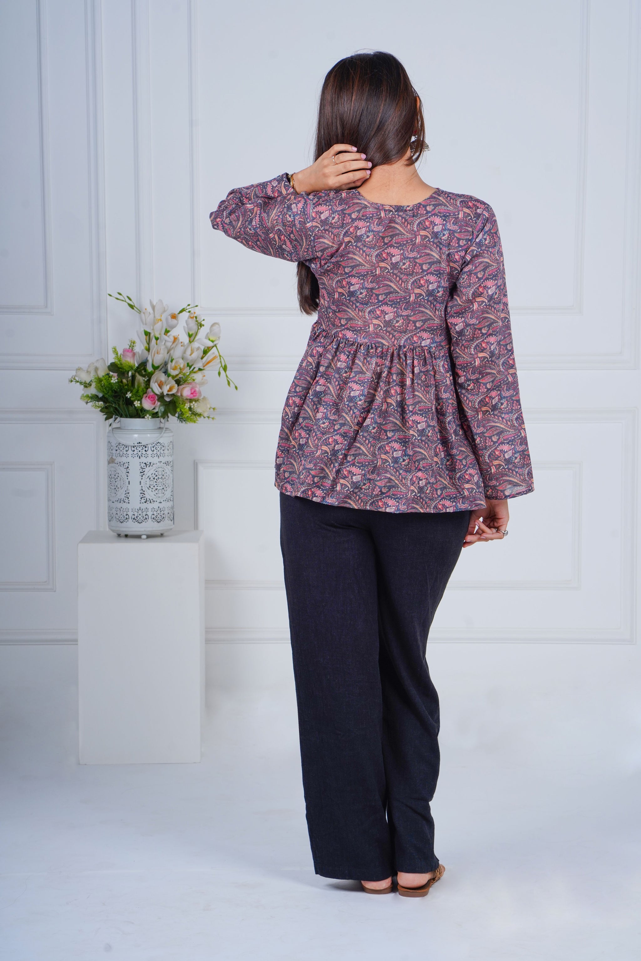 Wine Plum Paisley Kurti