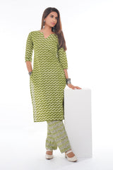 Olive Breeze Printed Kurta Set