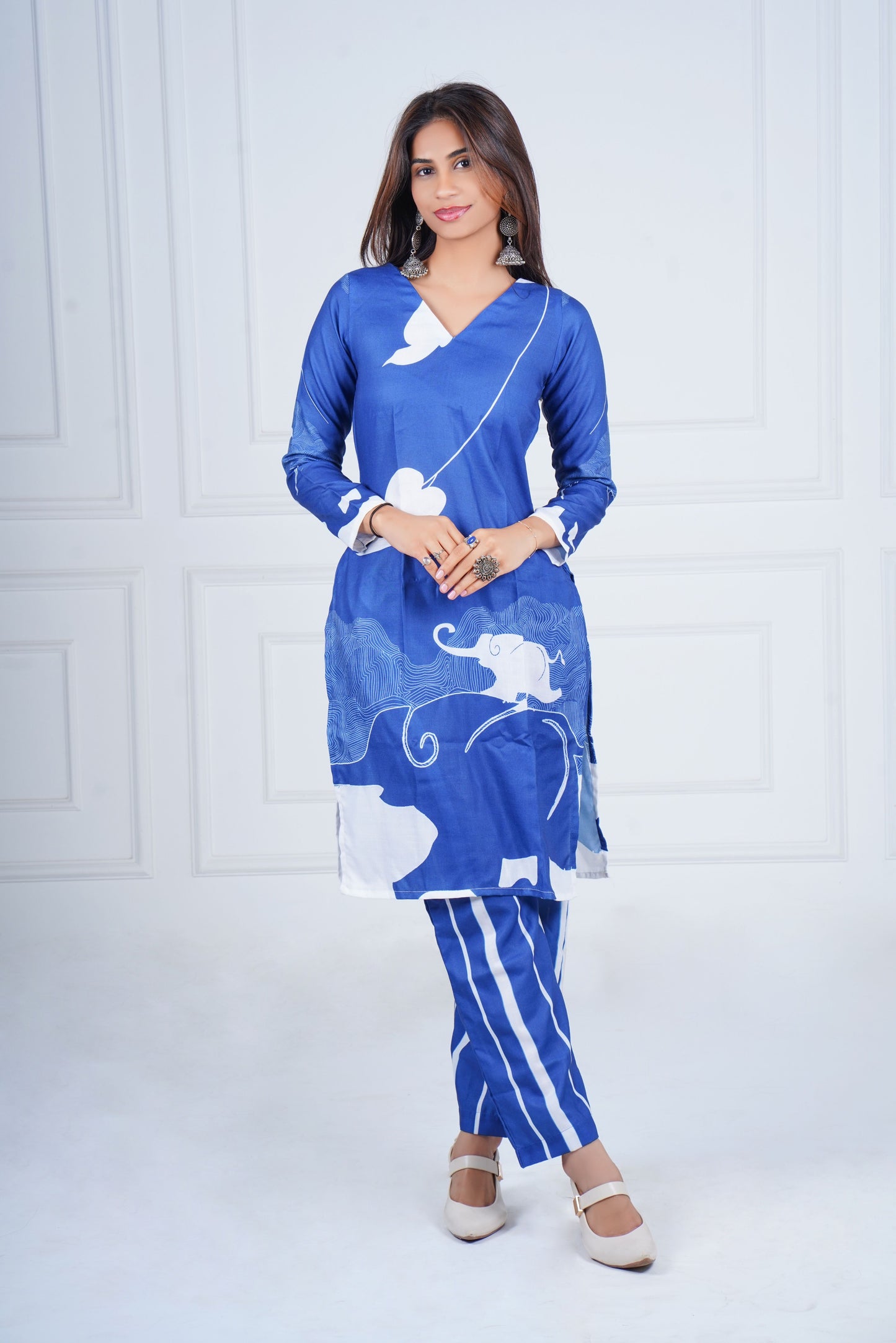 Azure Safari Printed Kurta Set