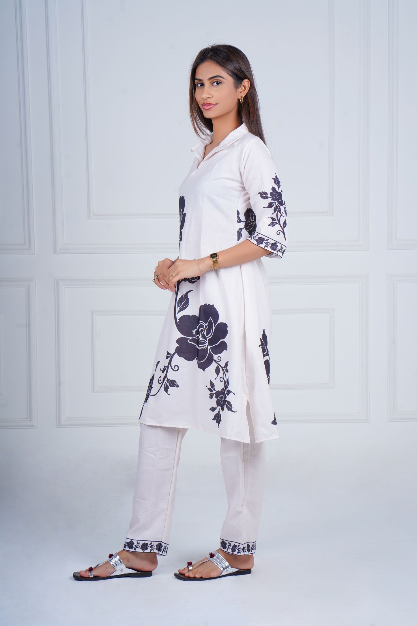 Noir Blossom Printed kurta Set