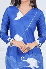Azure Safari Printed Kurta Set