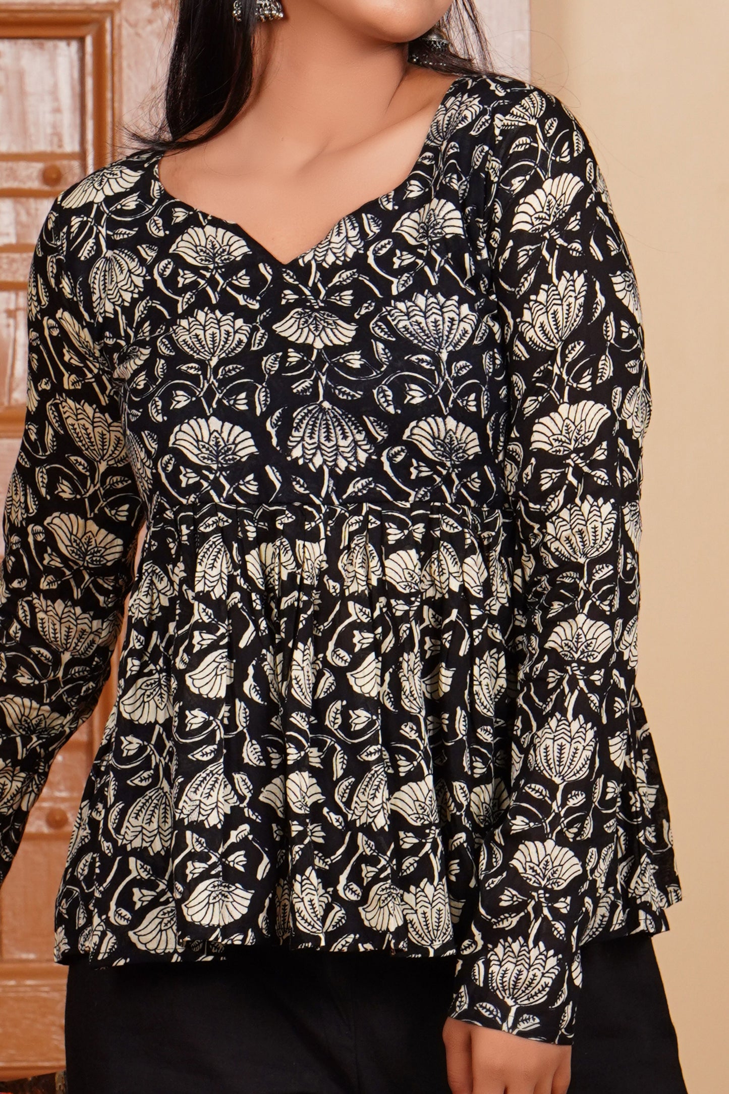 Classic Black Peplum Kurti