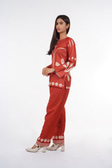 Rust Printed Coord Set