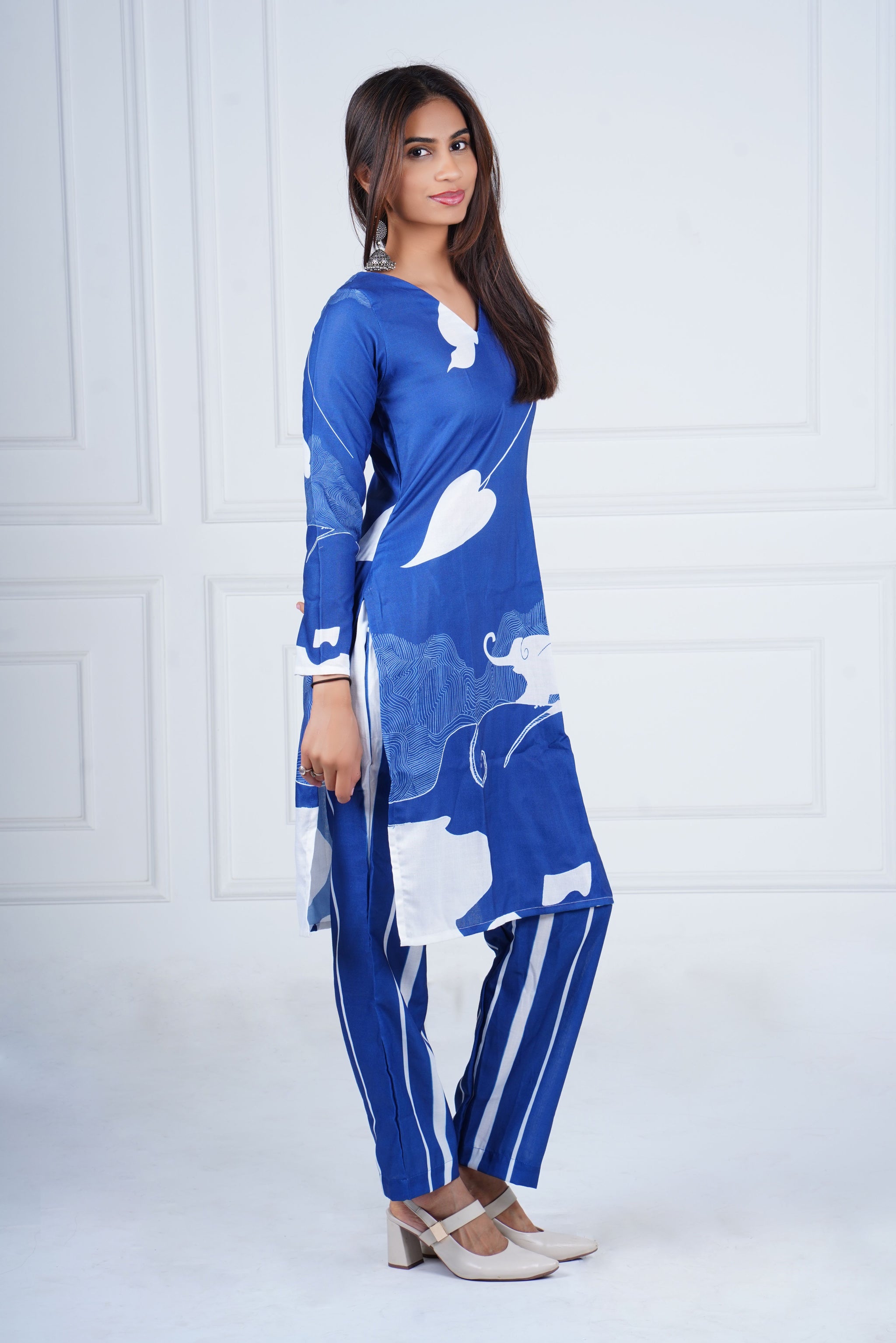 Azure Safari Printed Kurta Set